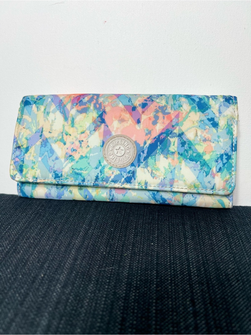 Kipling Teddi Multicolor Wallet - Blue Pink Green Cream